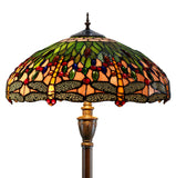 18" Classical Green Dragonfly  Stained Glass Tiffany Floor Lamp