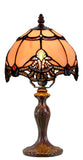 Lavender Pink Stunning  8"  Rococo Style curved Glass Tiffany Mini Lamp