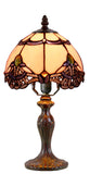 Lavender Pink Stunning  8"  Rococo Style curved Glass Tiffany Mini Lamp