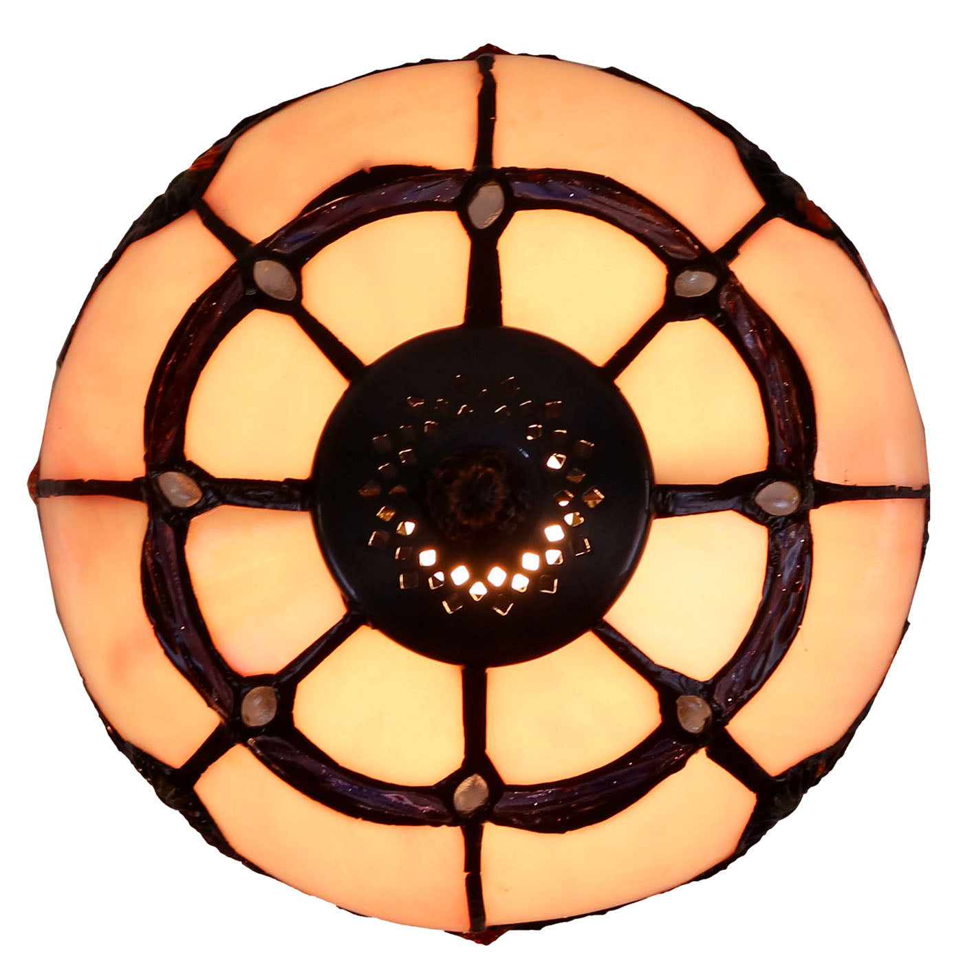 Lavender Pink Stunning  8"  Rococo Style curved Glass Tiffany Mini Lamp