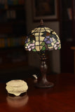 8" Crystal Dragonfly flower Style Stained Glass Tiffany Mini Lamp