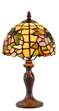 8" Crystal Dragonfly flower Style Stained Glass Tiffany Mini Lamp