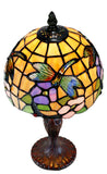 8" Crystal Dragonfly flower Style Stained Glass Tiffany Mini Lamp