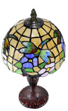 8" Crystal Dragonfly flower Style Stained Glass Tiffany Mini Lamp