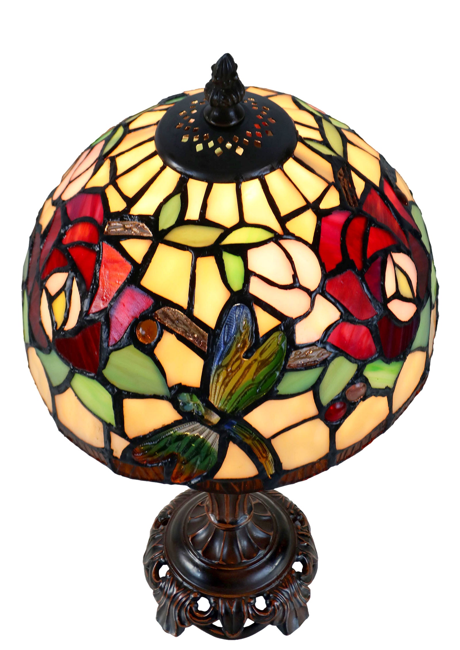Stunning 8" Dragonfly Style Tiffany Mini Table Lamp