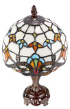 Stunning 8" Beige  Baroque Style Tiffany Mini Lamp
