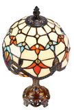 Stunning 8" Beige  Baroque Style Tiffany Mini Lamp