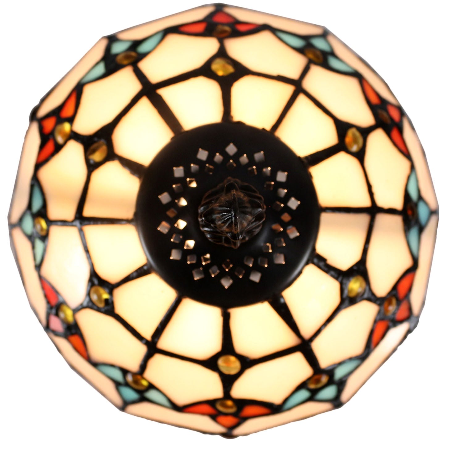 Stunning 8" Beige  Baroque Style Tiffany Mini Lamp