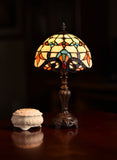 Stunning 8" Beige  Baroque Style Tiffany Mini Lamp