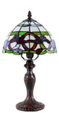 Elegant 8" Leaf Ribbon Style Tiffany Mini Table Lamp