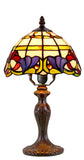 Elegant 8" Leaf Ribbon Style Tiffany Mini Table Lamp