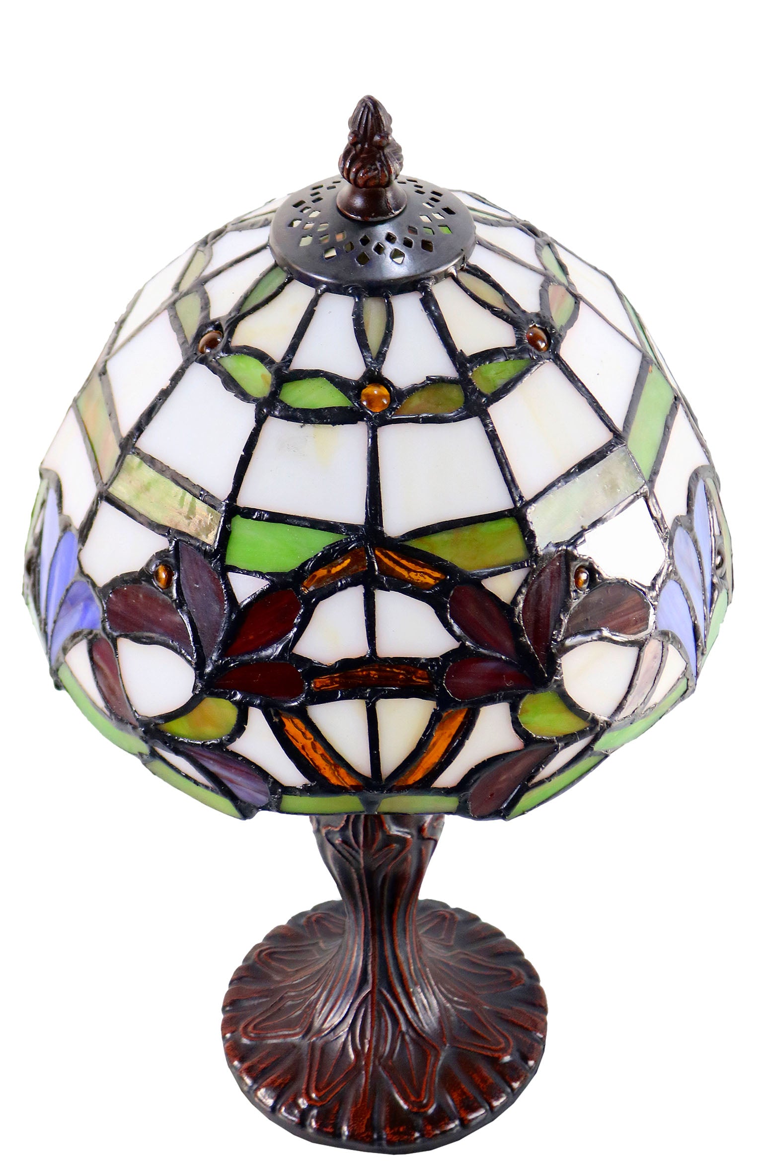 Elegant 8" Leaf Ribbon Style Tiffany Mini Table Lamp