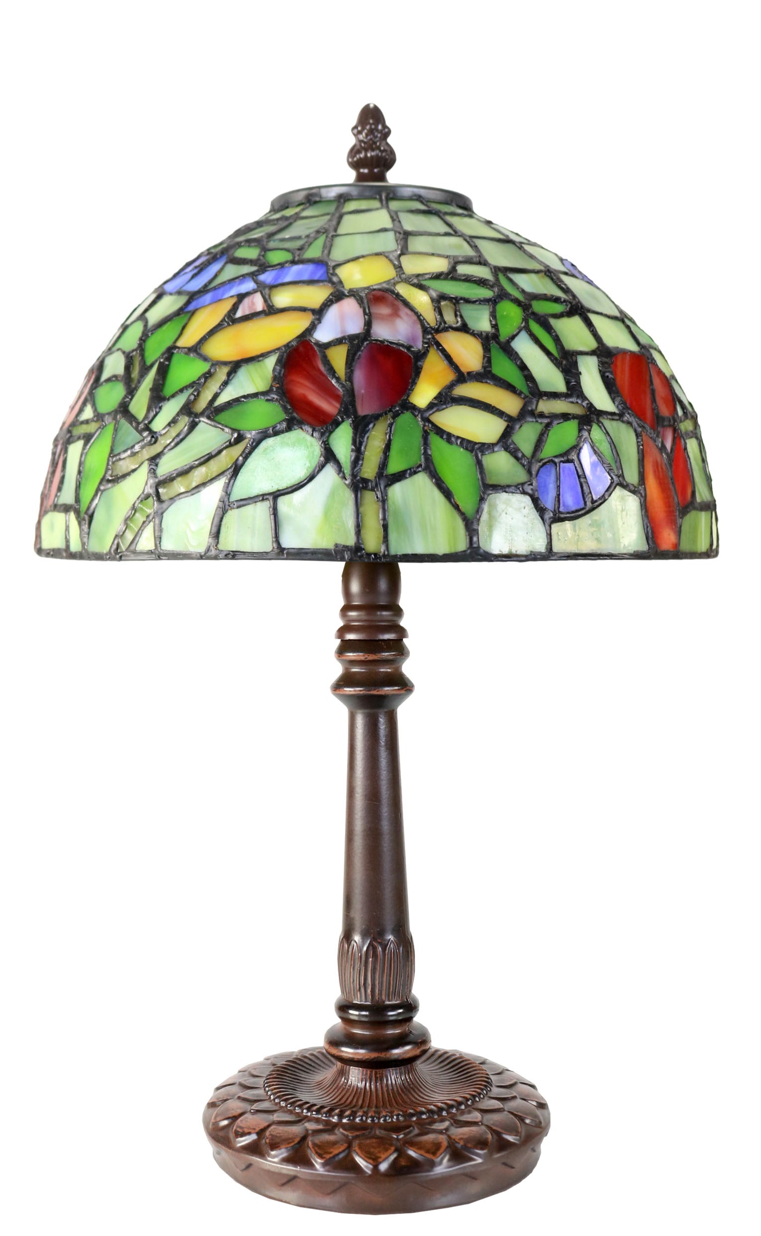 Limited Edition "Exquisite 10" @10” wide Flower Style Iris Tiffany Bedside Lamp