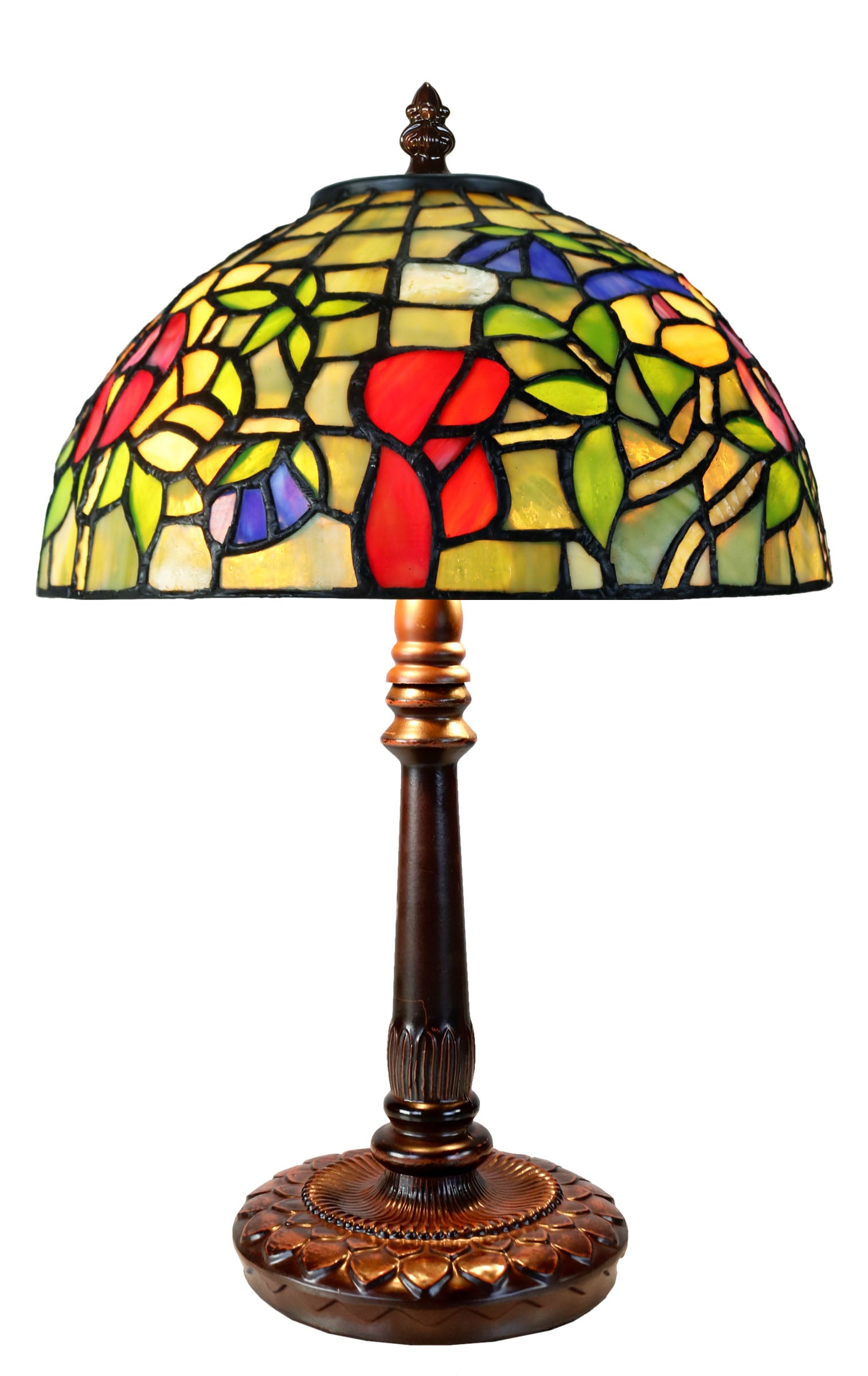 Limited Edition "Exquisite 10" @10” wide Flower Style Iris Tiffany Bedside Lamp
