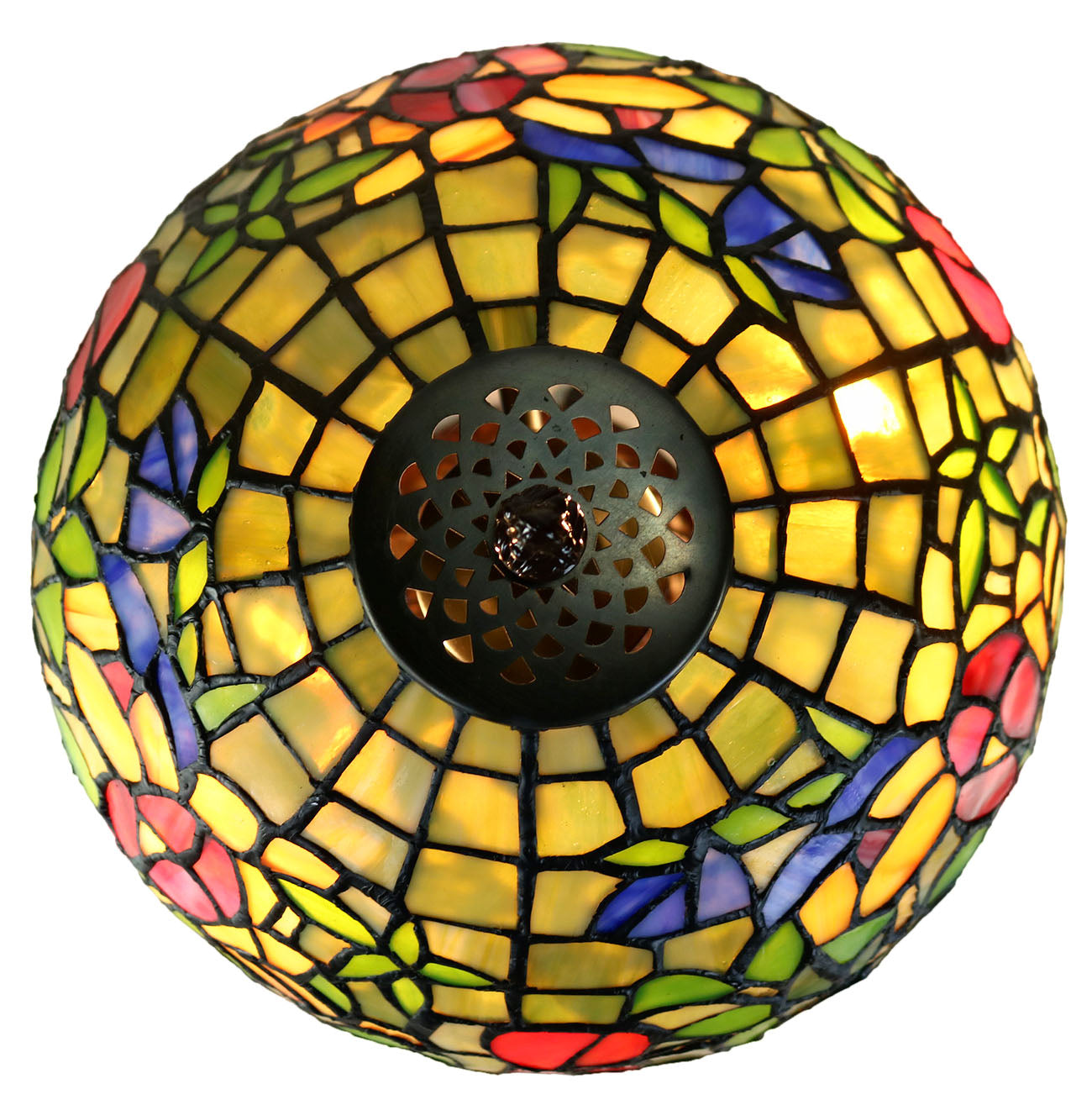 Limited Edition "Exquisite 10" @10” wide Flower Style Iris Tiffany Bedside Lamp