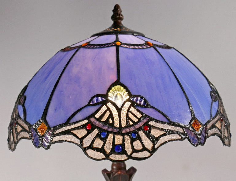 12" Baroque Accent Style Tiffany Bedside Lamp