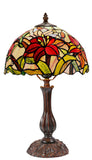 Amazing Oriental Lily  Style Stained Glass Leadlight Tiffany  Desk Lamp