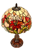Amazing Oriental Lily  Style Stained Glass Leadlight Tiffany  Desk Lamp
