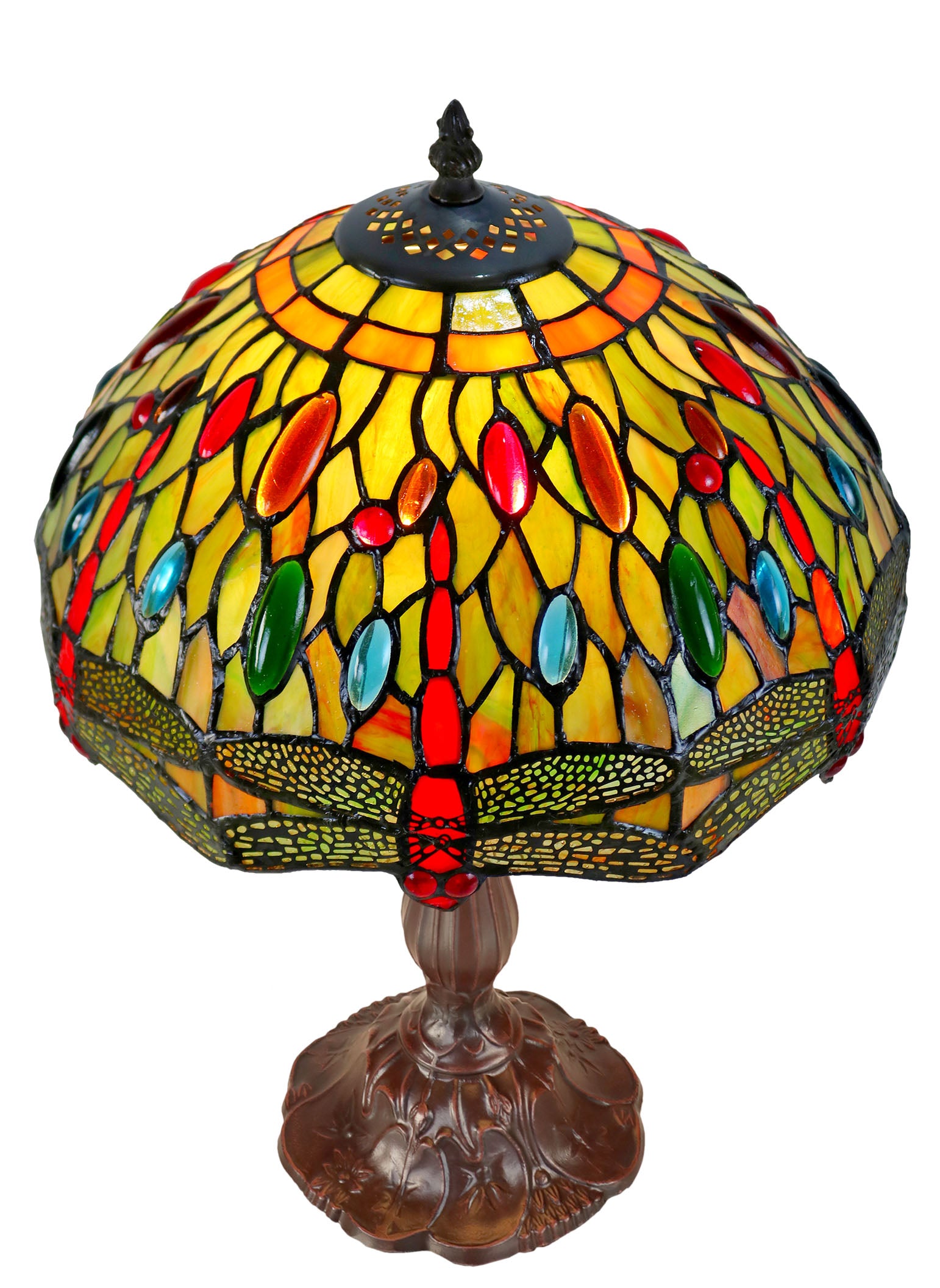 12"  Classical Dragonfly Style Tiffany Bedside Lamp