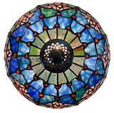 12" Blue Colonial Tulip Style Tiffany Bedside Lamp