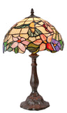 12"  Hummingbird Flower Style Tiffany Bedside Table Lamp