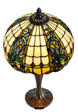 12"  Leaf Ribbon Style  Stained Glass Leadlight Tiffany Bedside Lamp