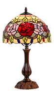 12" Rose Style Leadlight Stained Glass Tiffany Bedside Lamp