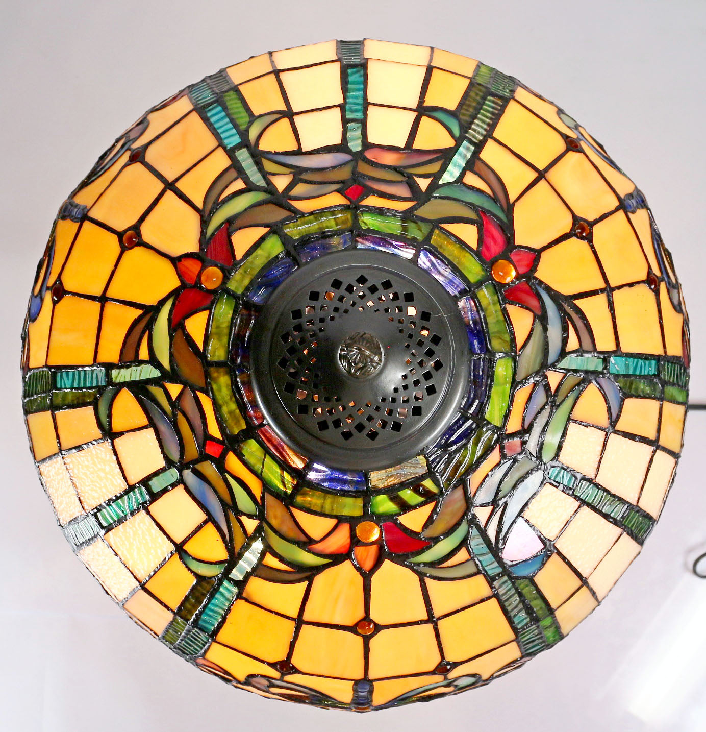 16" Poshe Dragonfly  Tiffany Table Lamp  with Art Décor Base