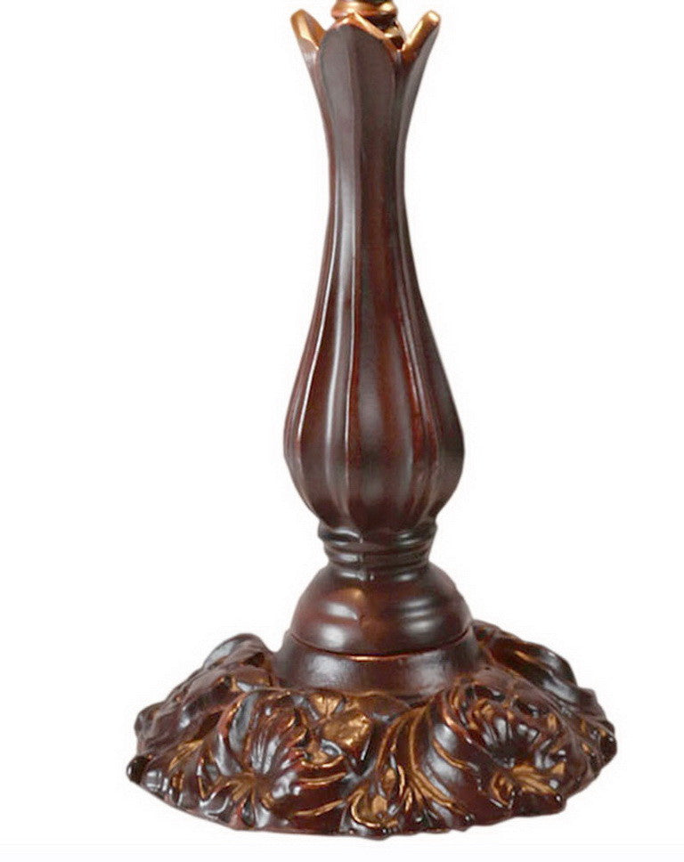 Large 16" Oriental Lily  Style Stained Glass Leadlight Tiffany  Table Lamp