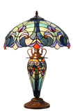 Limited Edition@16" Large Amor Blue Victorian Style Double Lights Tiffany Table Lamp