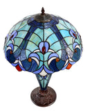 Limited Edition@16" Large Amor Blue Victorian Style Double Lights Tiffany Table Lamp