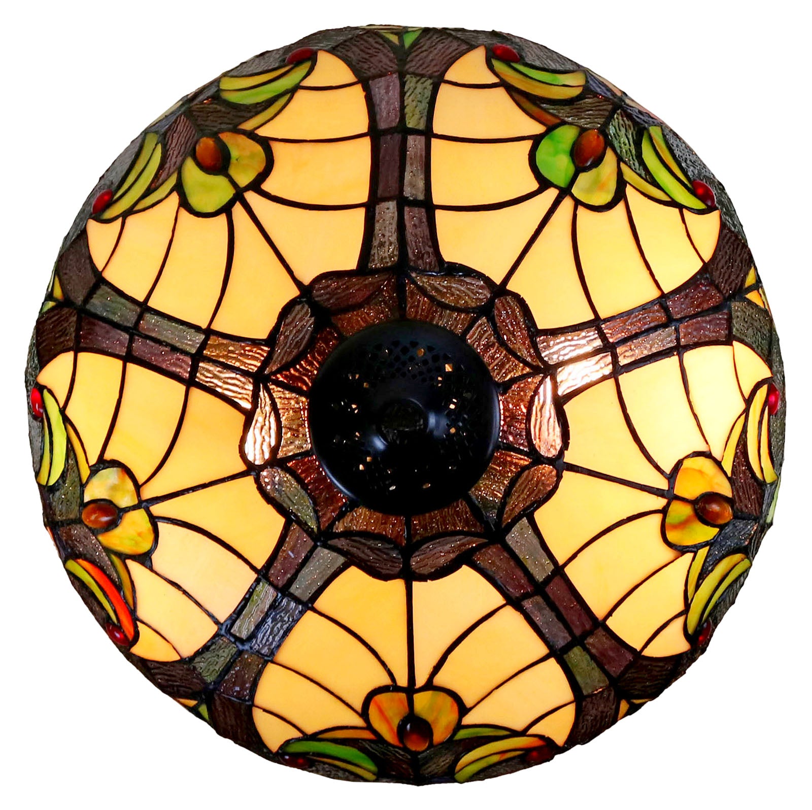 16" Large Amor Ivory Victorian Style Tiffany Table Lamp