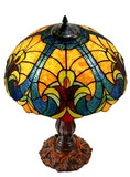16" Large Amor Golden Victorian Style Tiffany Table Lamp