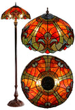 Large 18" Amor  Red Victorian Style Tiffany Style Floor Lamp