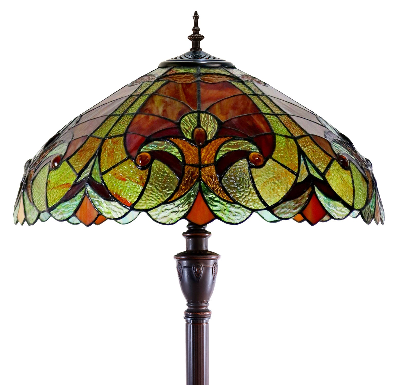 Large 18" Amor  Red Victorian Style Tiffany Style Floor Lamp