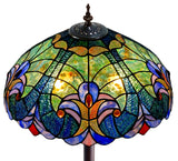 Large 18" Amor Green Victorian Style Tiffany Style Floor Lamp