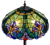 Large 18" Amor Green Victorian Style Tiffany Style Floor Lamp