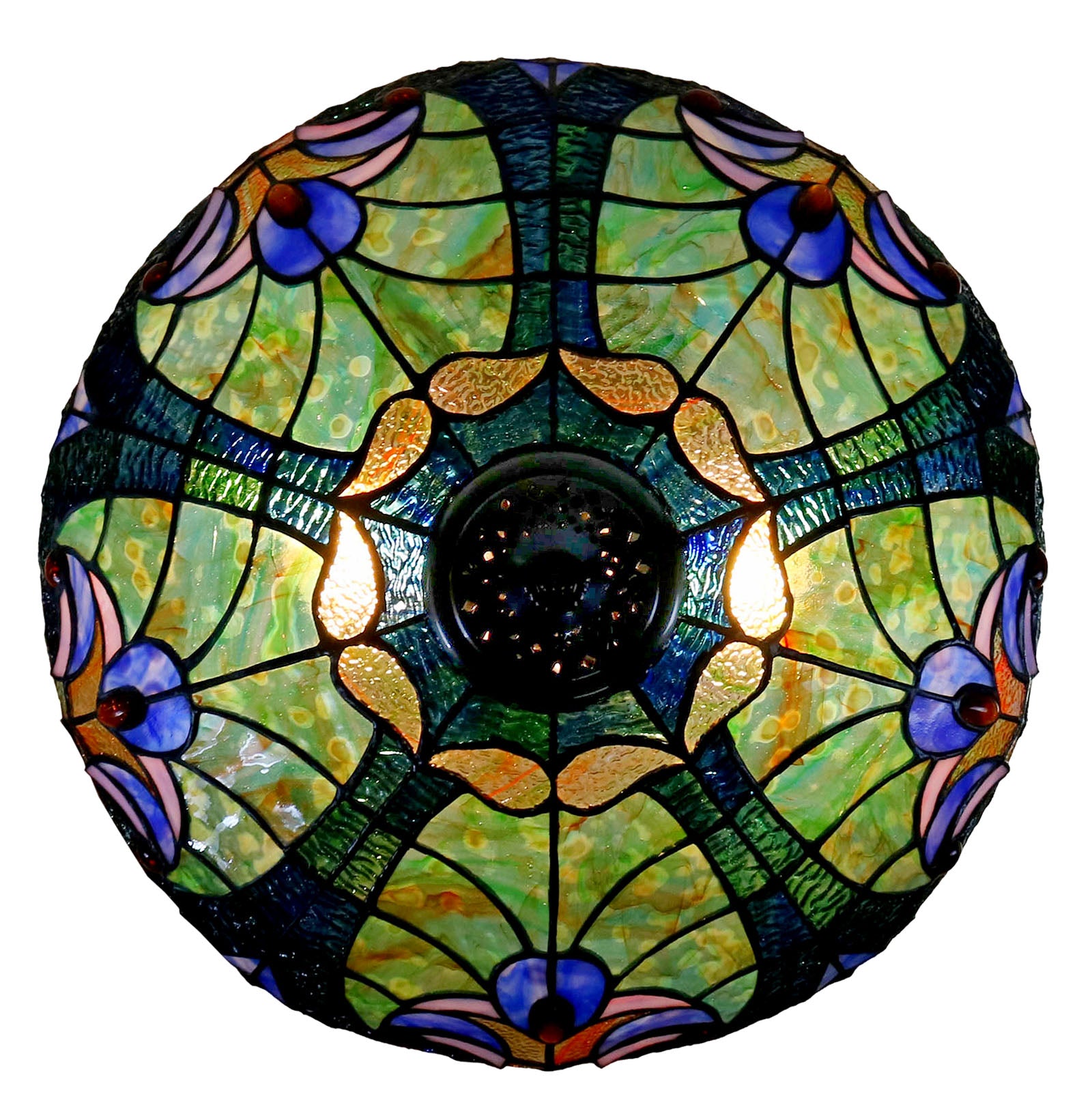 Large 18" Amor Green Victorian Style Tiffany Style Floor Lamp