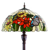 18" SunFlower Butterfly Tiffany Floor Lamp
