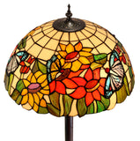 18" SunFlower Butterfly Tiffany Floor Lamp