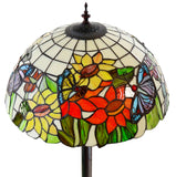 18" SunFlower Butterfly Tiffany Floor Lamp