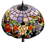 18" Hummingbird Flower  Stained Glass Tiffany Floor Lamp