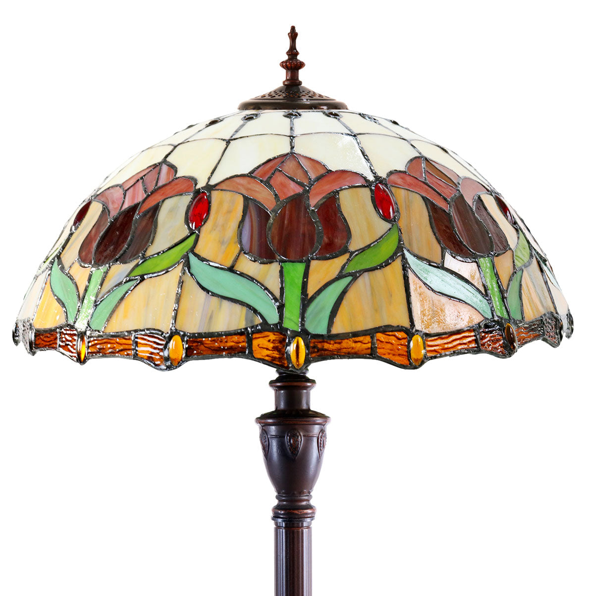 18" Colonial Tulip Style Leadlight Tiffany Floor Lamp