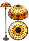 18" Colonial Tulip Style Leadlight Tiffany Floor Lamp