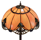 Huge 20" Lavender Pink Tiffany Style Stained Glass Floor Lamp