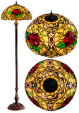 Huge 20" Red Camellia Style Leadlight Tiffany Floor Lamp