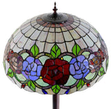Huge 20" Red Rose Style Leadlight Tiffany Floor Lamp