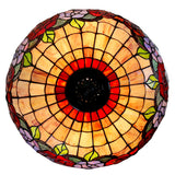 Huge 20" Red Rose Style Leadlight Tiffany Floor Lamp