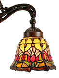 Colonial Tulip Style Leadlight Stained Glass Bridge Arm Tiffany  Table Lamp