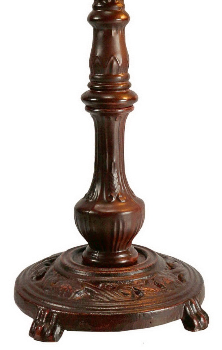 Colonial Tulip Style Leadlight Stained Glass Bridge Arm Tiffany  Table Lamp